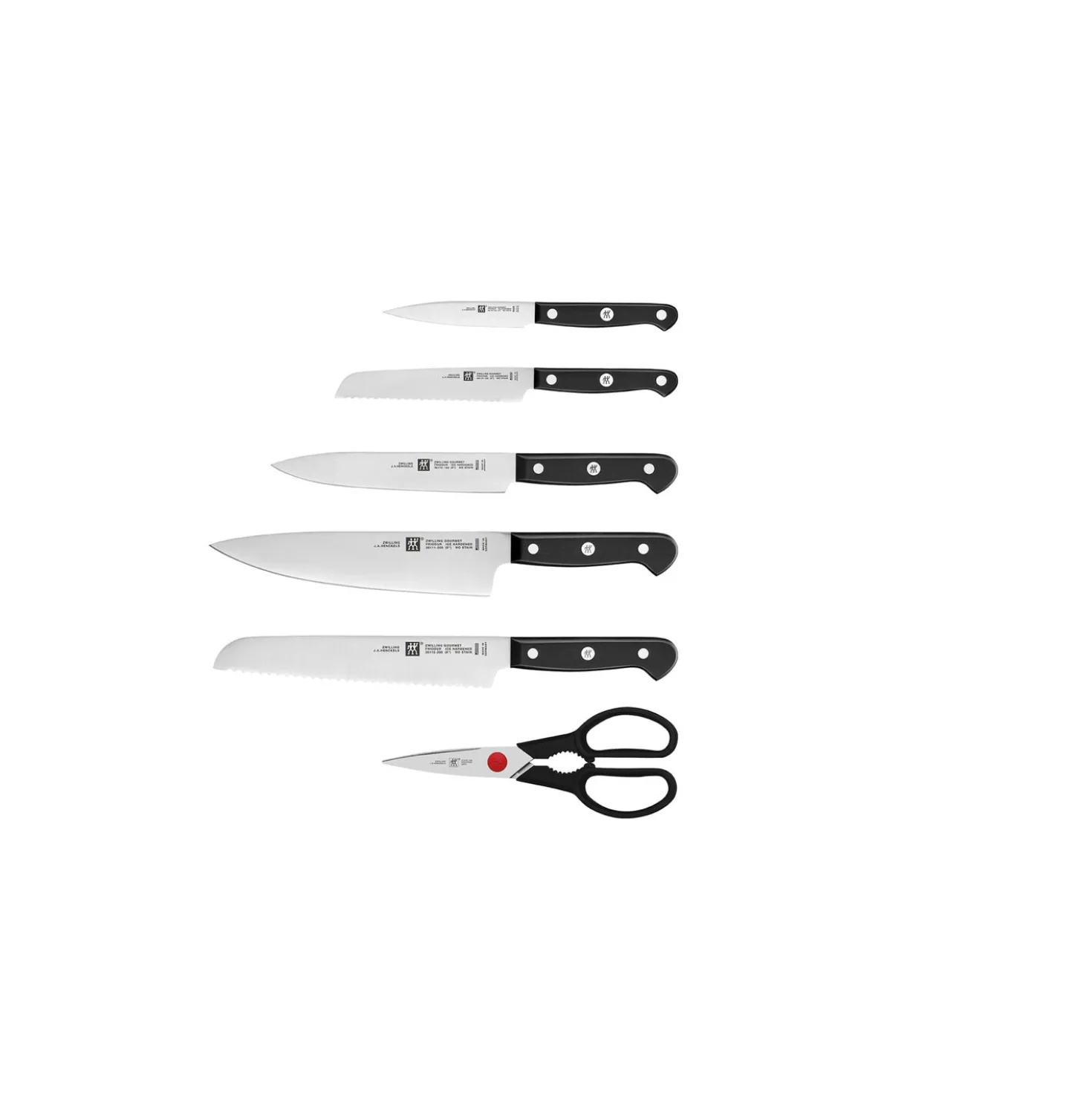 7-pcs, Bloc de couteaux, Gris