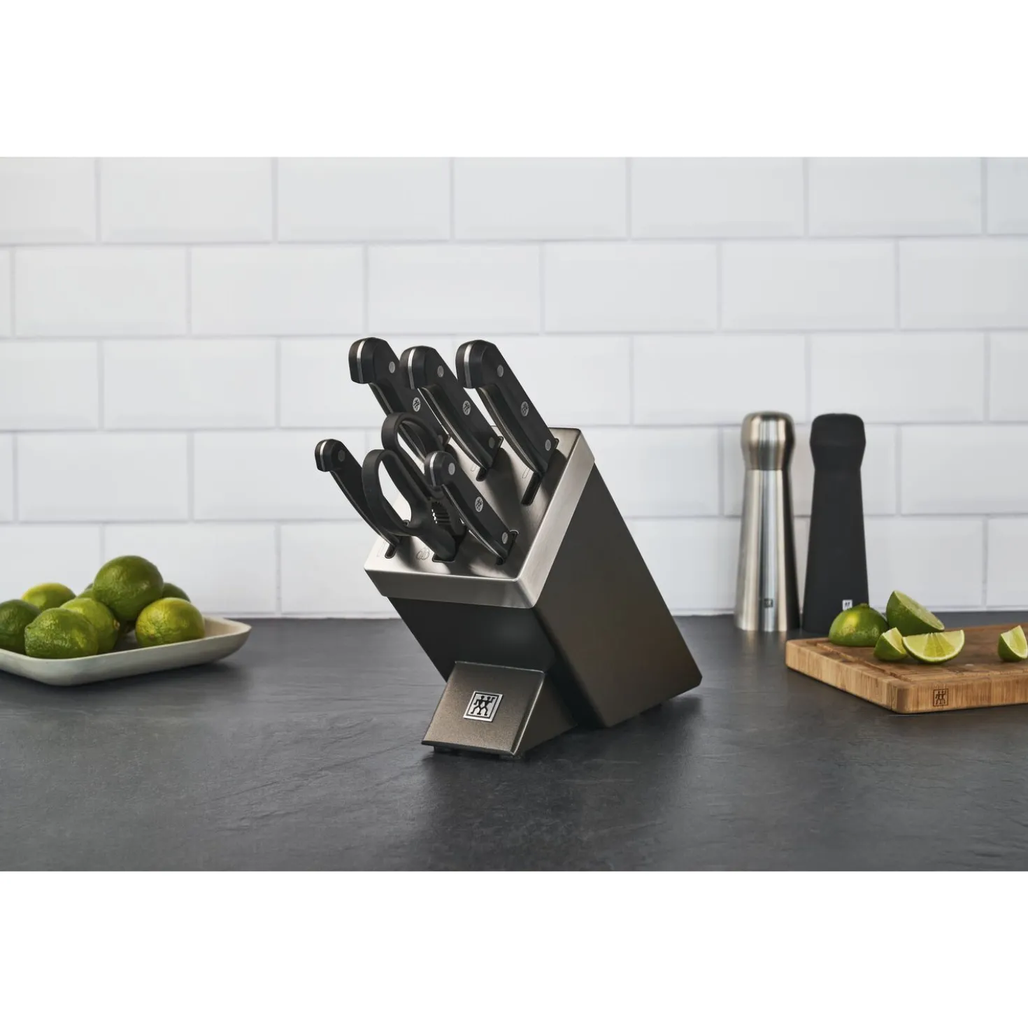 7-pcs, Bloc de couteaux, Gris