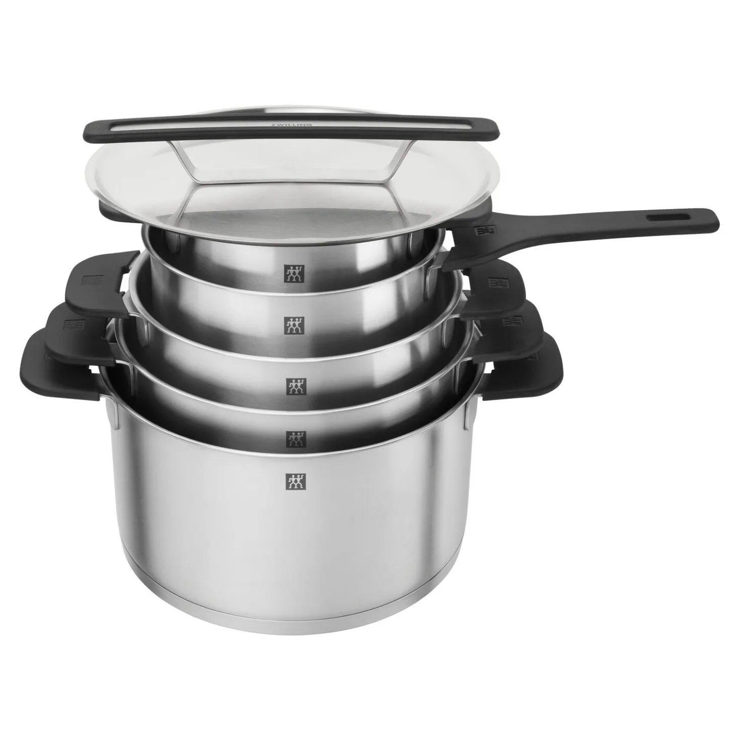 5-pcs, Set de casseroles, Argent