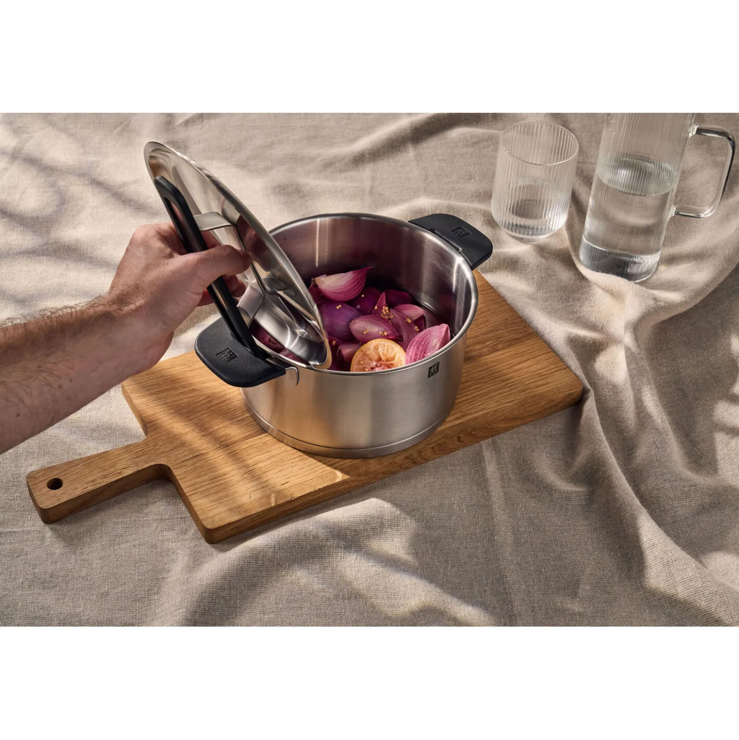 5-pcs, Set de casseroles, Argent