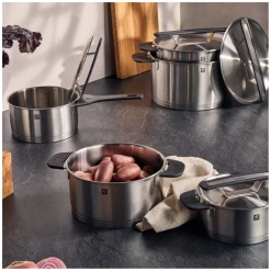 5-pcs, Set de casseroles, Argent