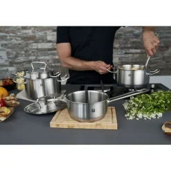 4-pcs, Set de casseroles, Argent