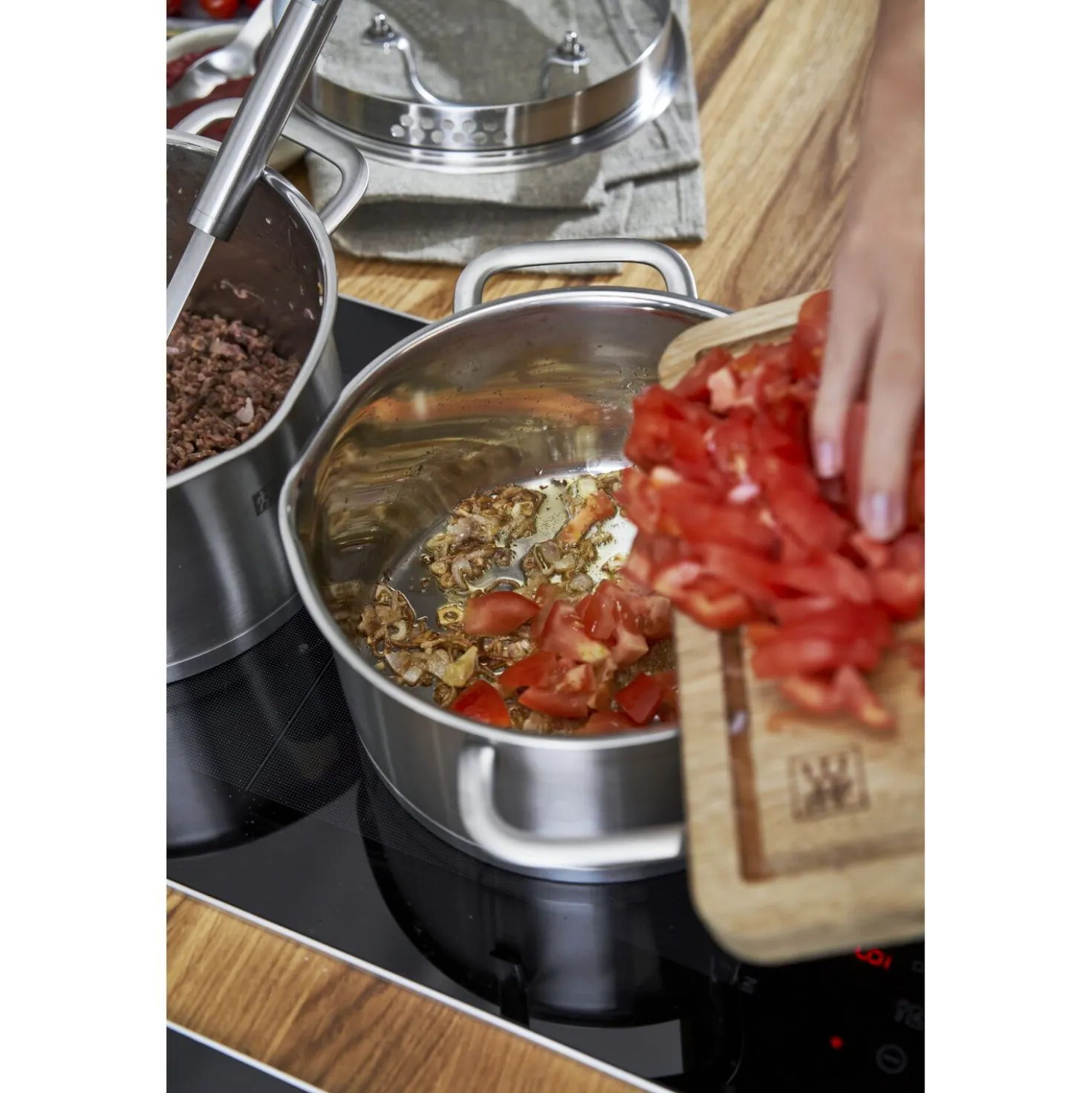 4-pcs, Set de casseroles, Argent