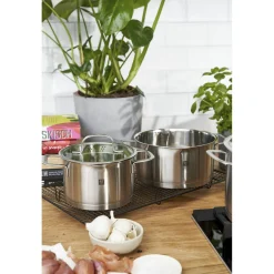 4-pcs, Set de casseroles, Argent
