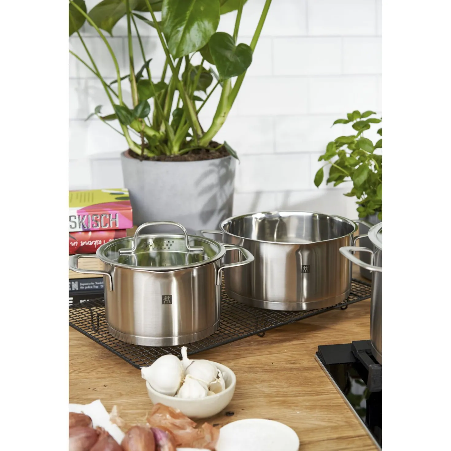 4-pcs, Set de casseroles, Argent