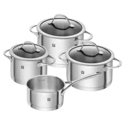 4-pcs, Set de casseroles, Argent