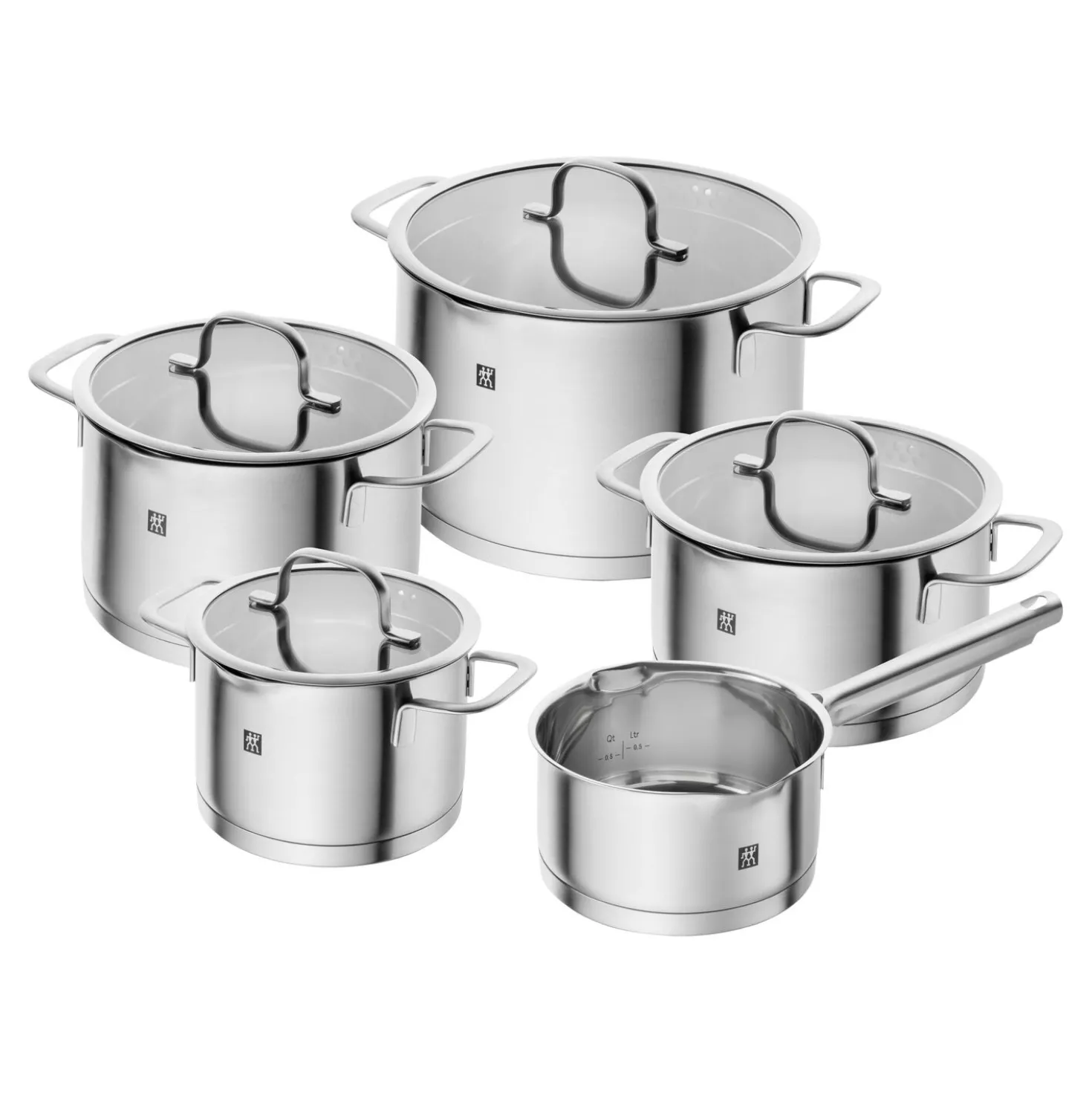 5-pcs, Set de casseroles, Argent