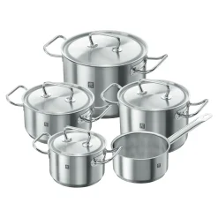 5-pcs, Set de casseroles, Argent
