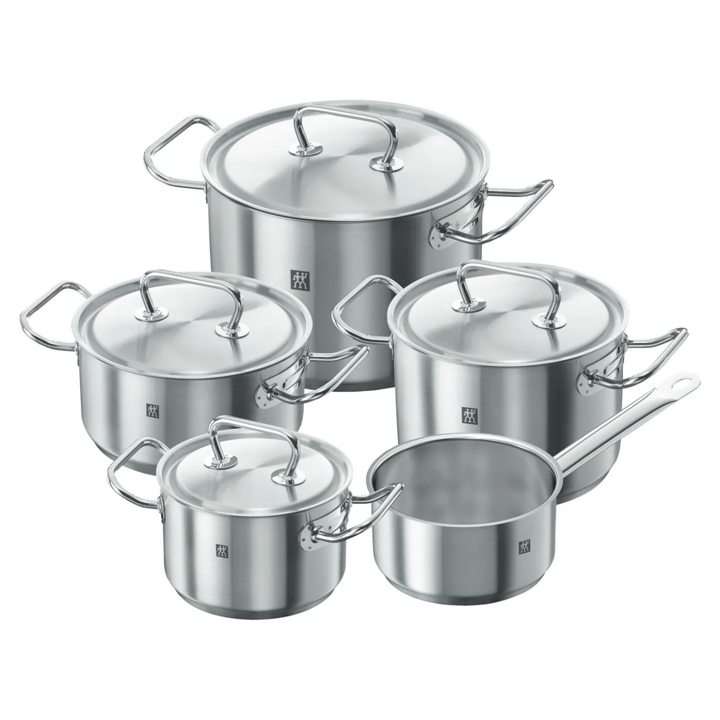5-pcs, Set de casseroles, Argent