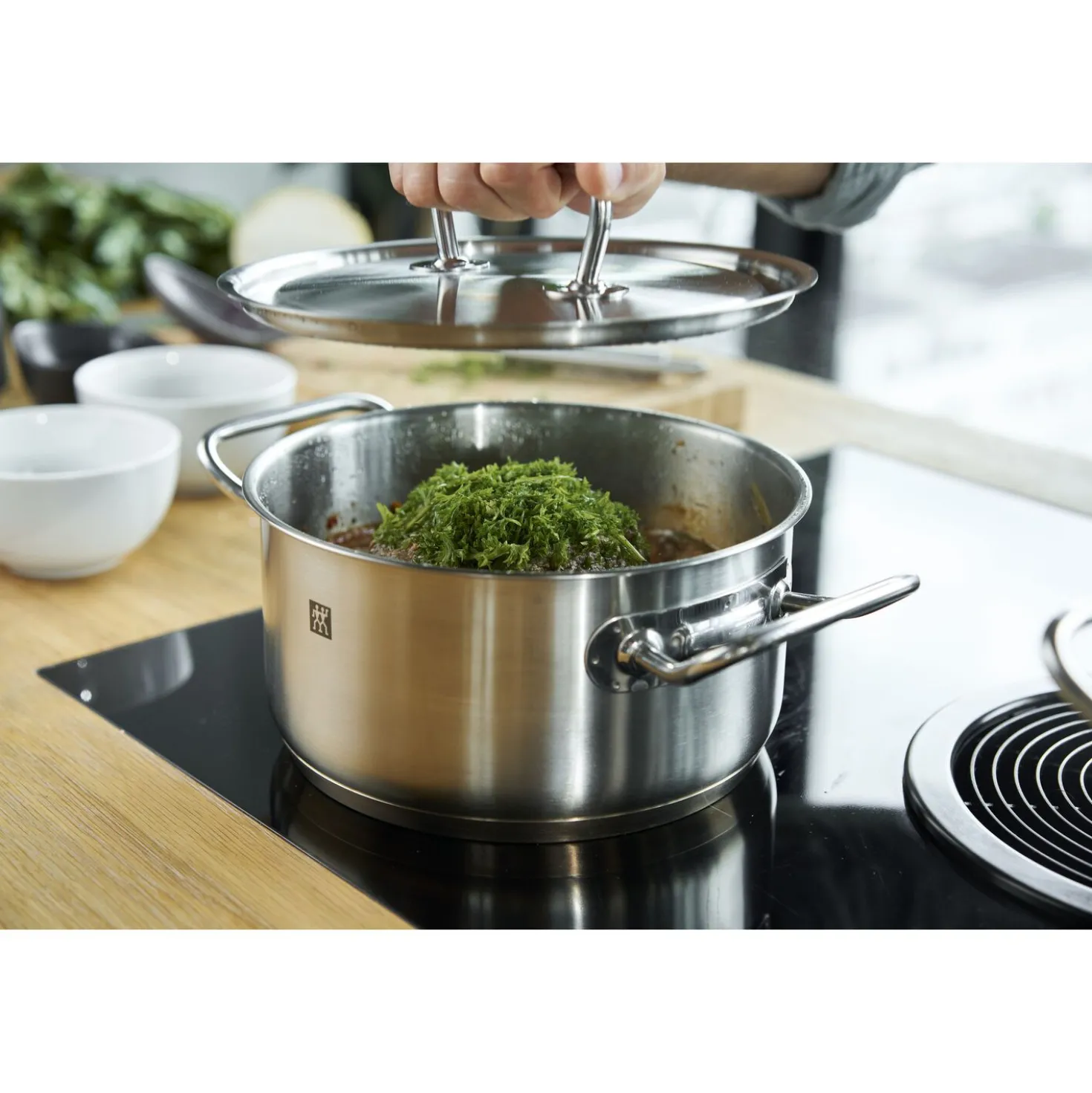 5-pcs, Set de casseroles, Argent