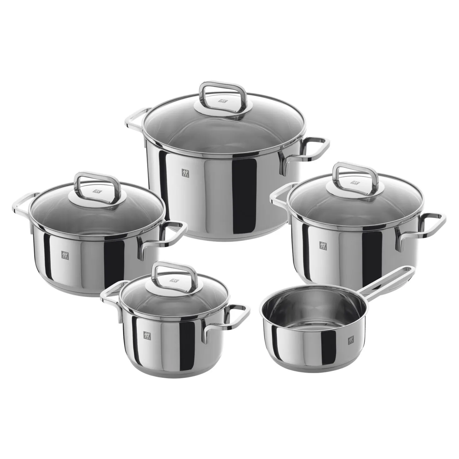 5-pcs, Set de casseroles, Argent