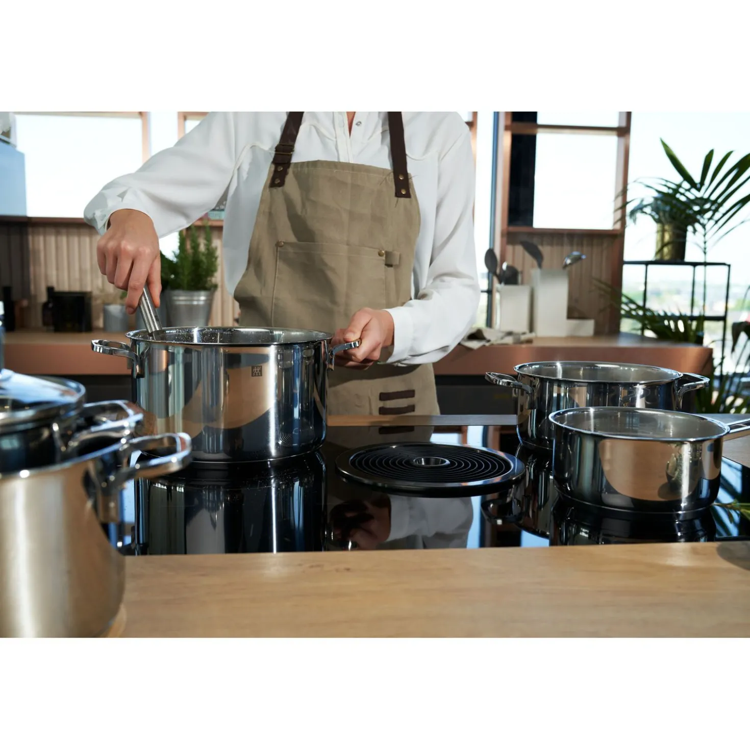 5-pcs, Set de casseroles, Argent