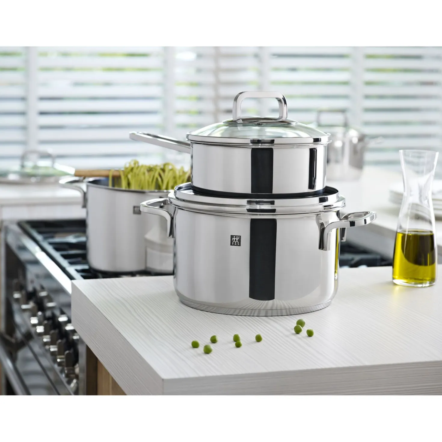 5-pcs, Set de casseroles, Argent