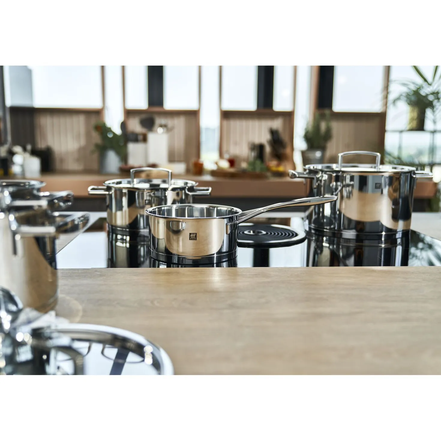 5-pcs, Set de casseroles, Argent