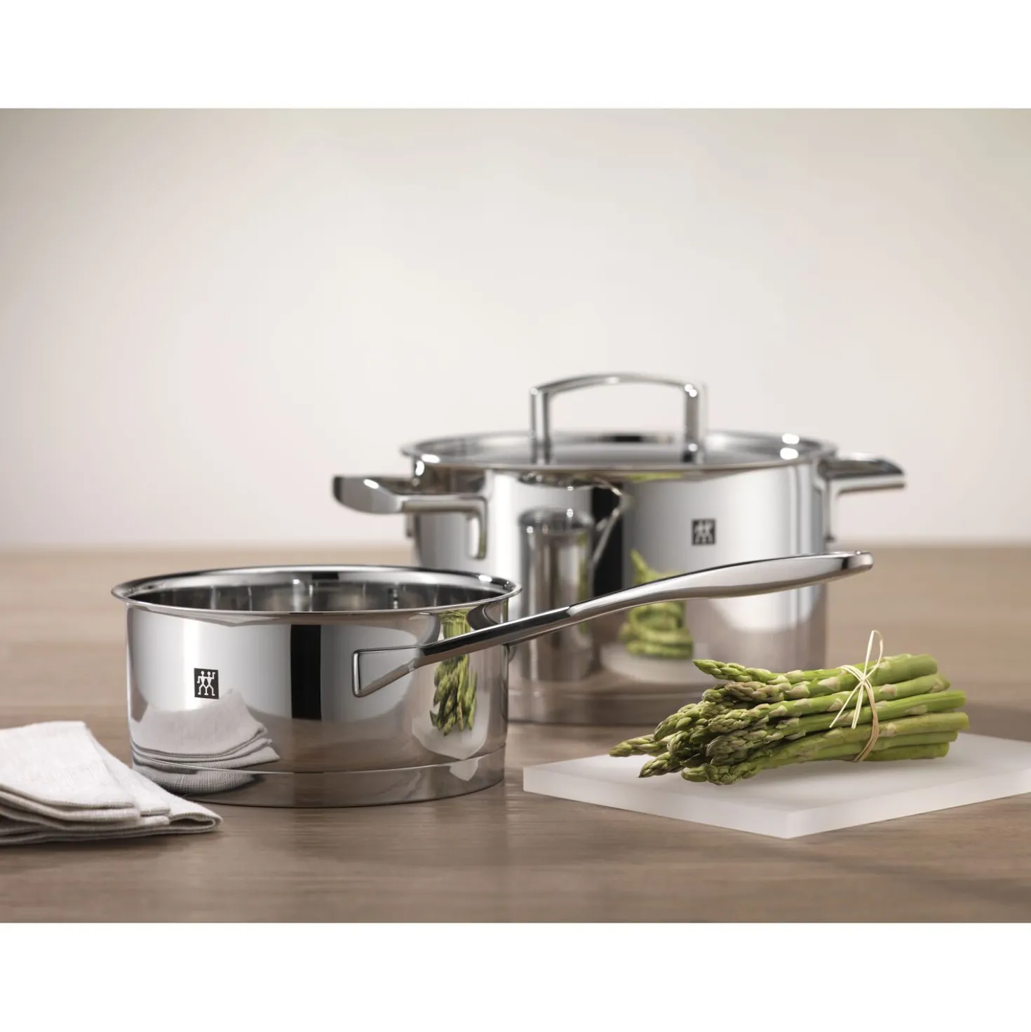 5-pcs, Set de casseroles, Argent