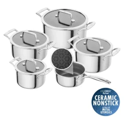 5-pcs, Set de casseroles, Argent
