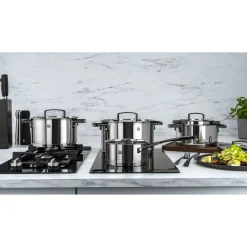 5-pcs, Set de casseroles, Noir mat