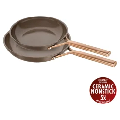 2-pcs, Set de poêles, Brun