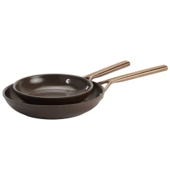 2-pcs, Set de poêles, Brun