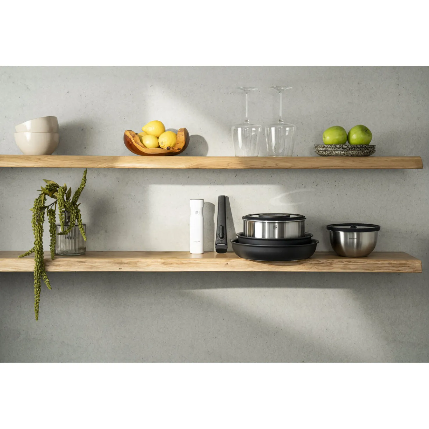 4-pcs, Set de poêles, Noir mat