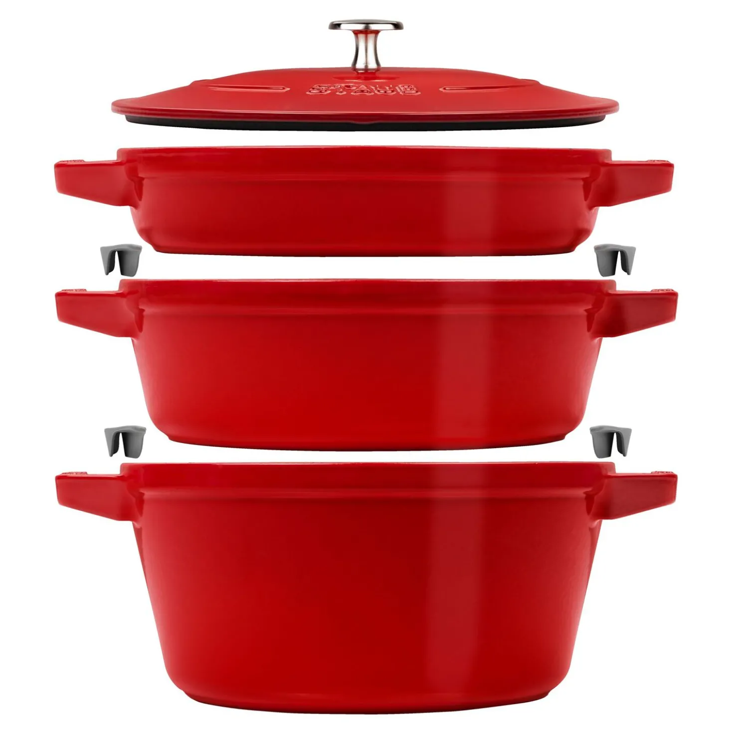 3-pcs, Set empilable, Cerise