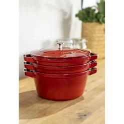 3-pcs, Set empilable, Cerise