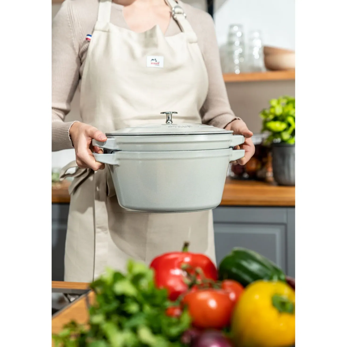 2-pcs, Set empilable, Truffe blanche
