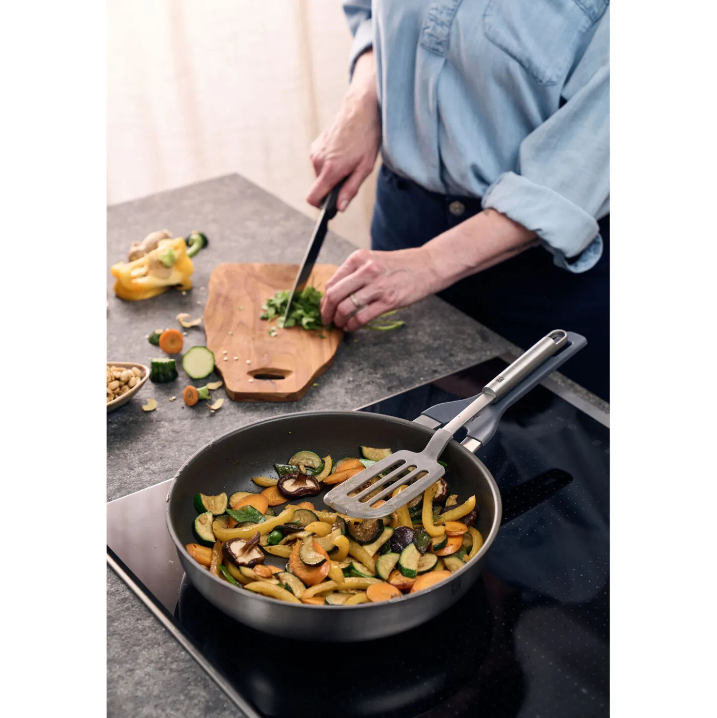 Poêle, 20 cm, Inox 18/10, Revêtement antiadhésif en céramique