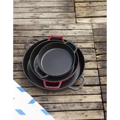 Poêle avec 2 poignées 20 cm, Fonte, Noir mat