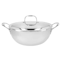 Poêle de service avec couvercle à double paroi 28 cm, Inox 18/10