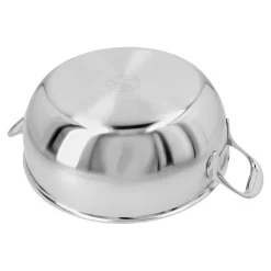 Poêle de service avec couvercle à double paroi 28 cm, Inox 18/10