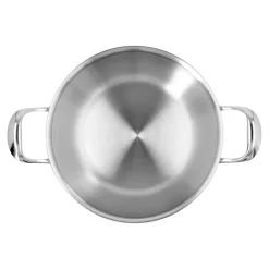 Poêle de service avec couvercle à double paroi 24 cm, Inox 18/10