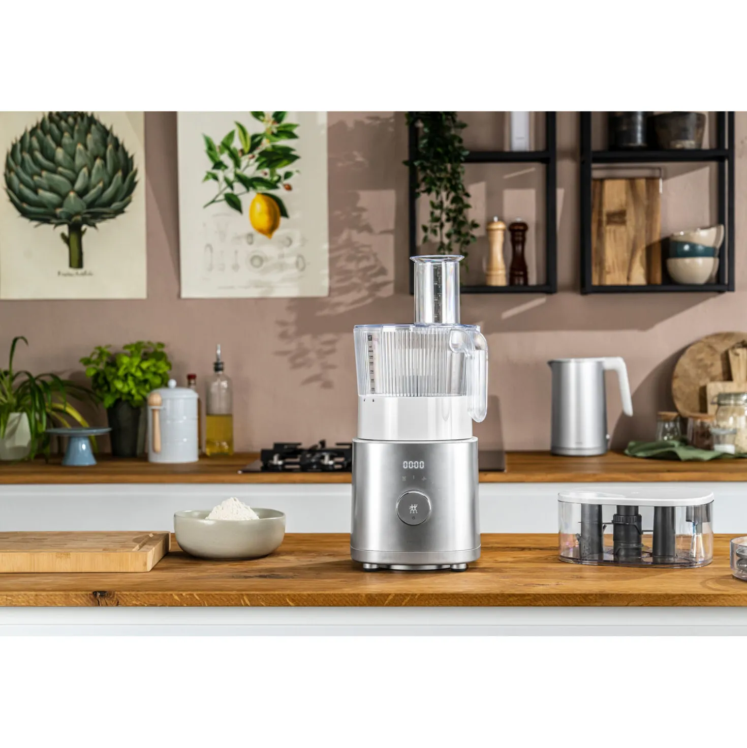 Power Blender Pro avec bol pour robot multifonction, 2-pcs. /1.8/1.2 l, argent, Plastique