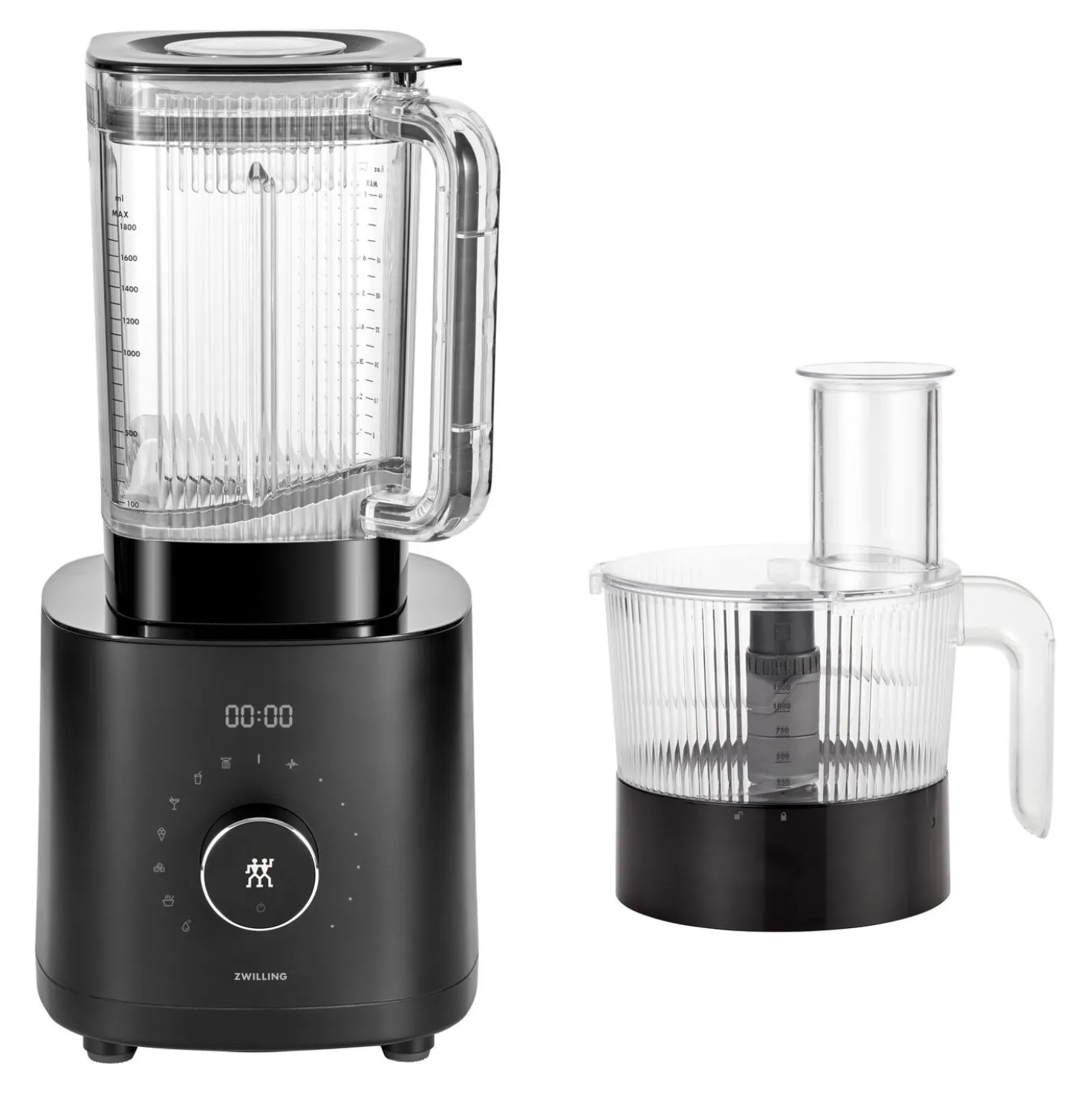 Power Blender Pro avec bol pour robot multifonction, 2-pcs. /1.8/1.2 l, noir mat, Plastique