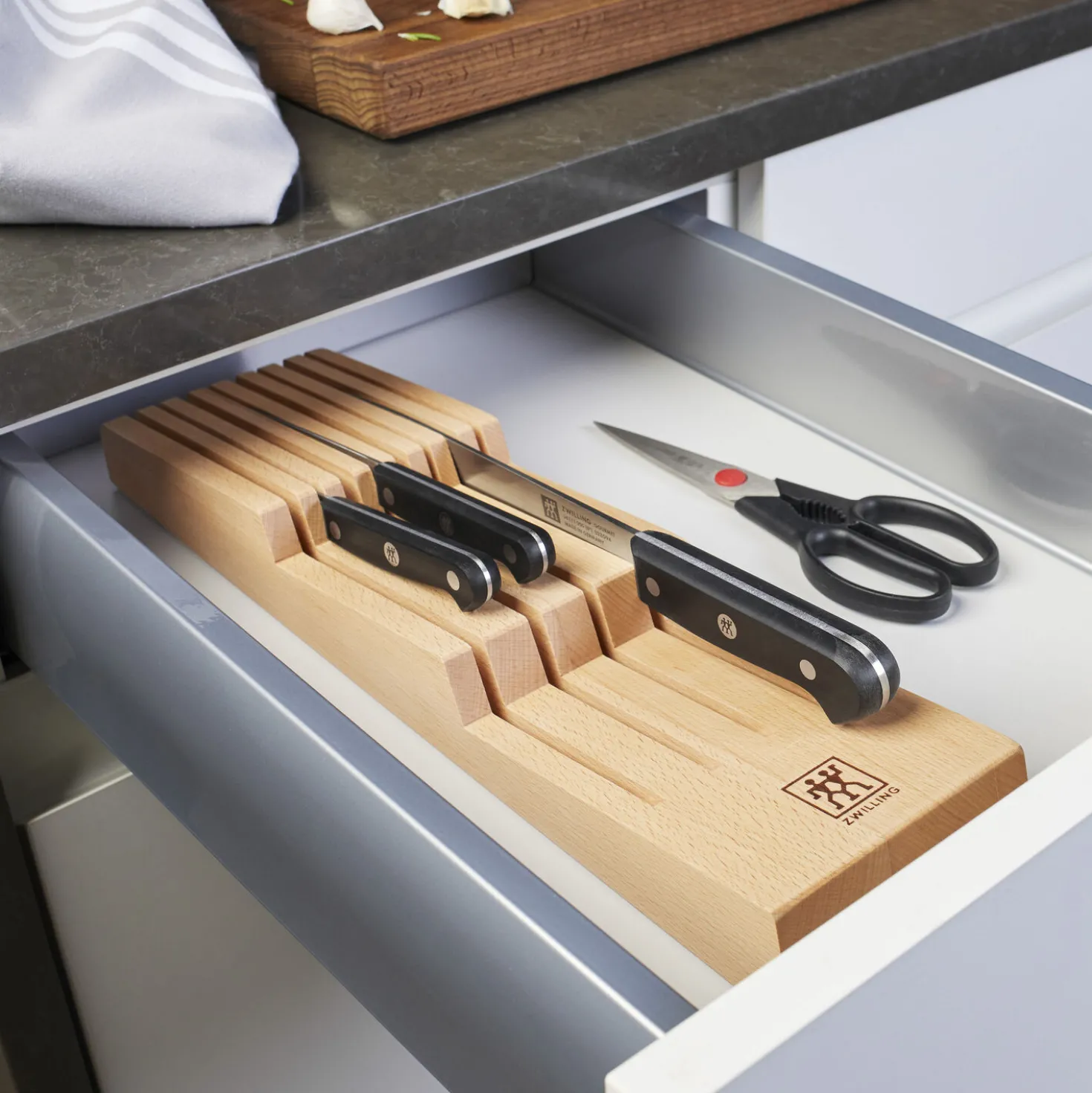 Rangement pour couteaux pour jusqu’à 8 couteaux, Hêtre
