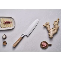 Santoku 18 cm, Beige, Tranchant lisse