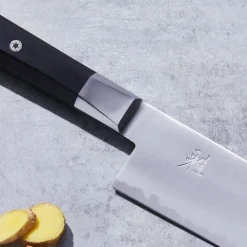 Santoku 18 cm, Brun, Tranchant lisse