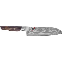 Santoku 18 cm, Noir brun, Tranchant lisse