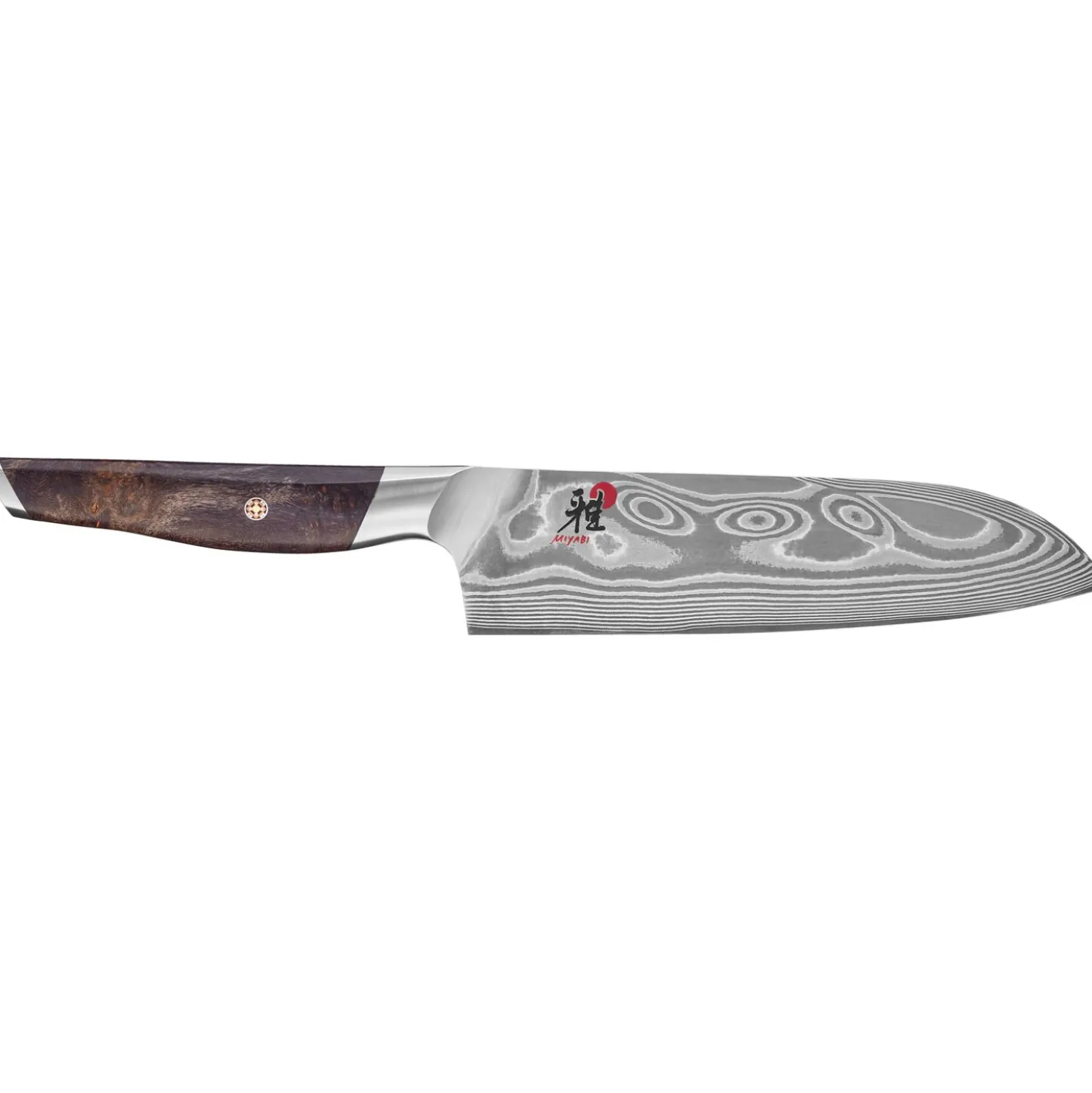 Santoku 18 cm, Noir brun, Tranchant lisse
