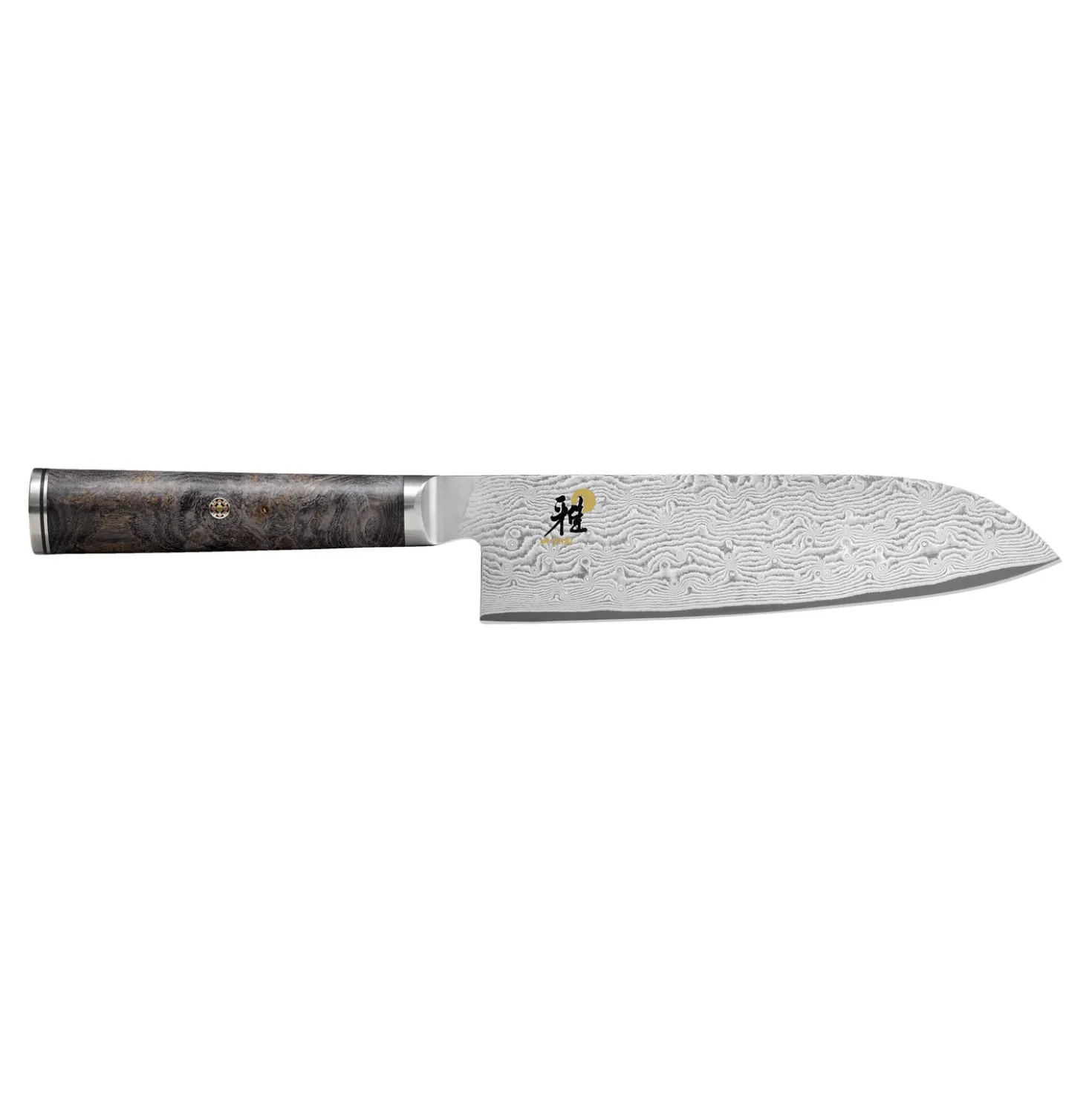 Santoku 18 cm, Noir brun, Tranchant lisse