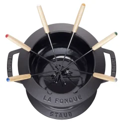 Service à fondue 20 cm, Noir mat