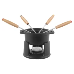 Service à fondue 10 cm, Noir mat