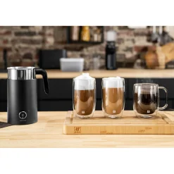 Set autour du café, 5-pcs. /200/400 ml/ 1.5 l, noir mat, Verre / Plastique