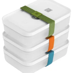 Set boîtes sous-vide & pompe, 7-pcs. /L flat, semi transparent-gris / blanc, Plastique