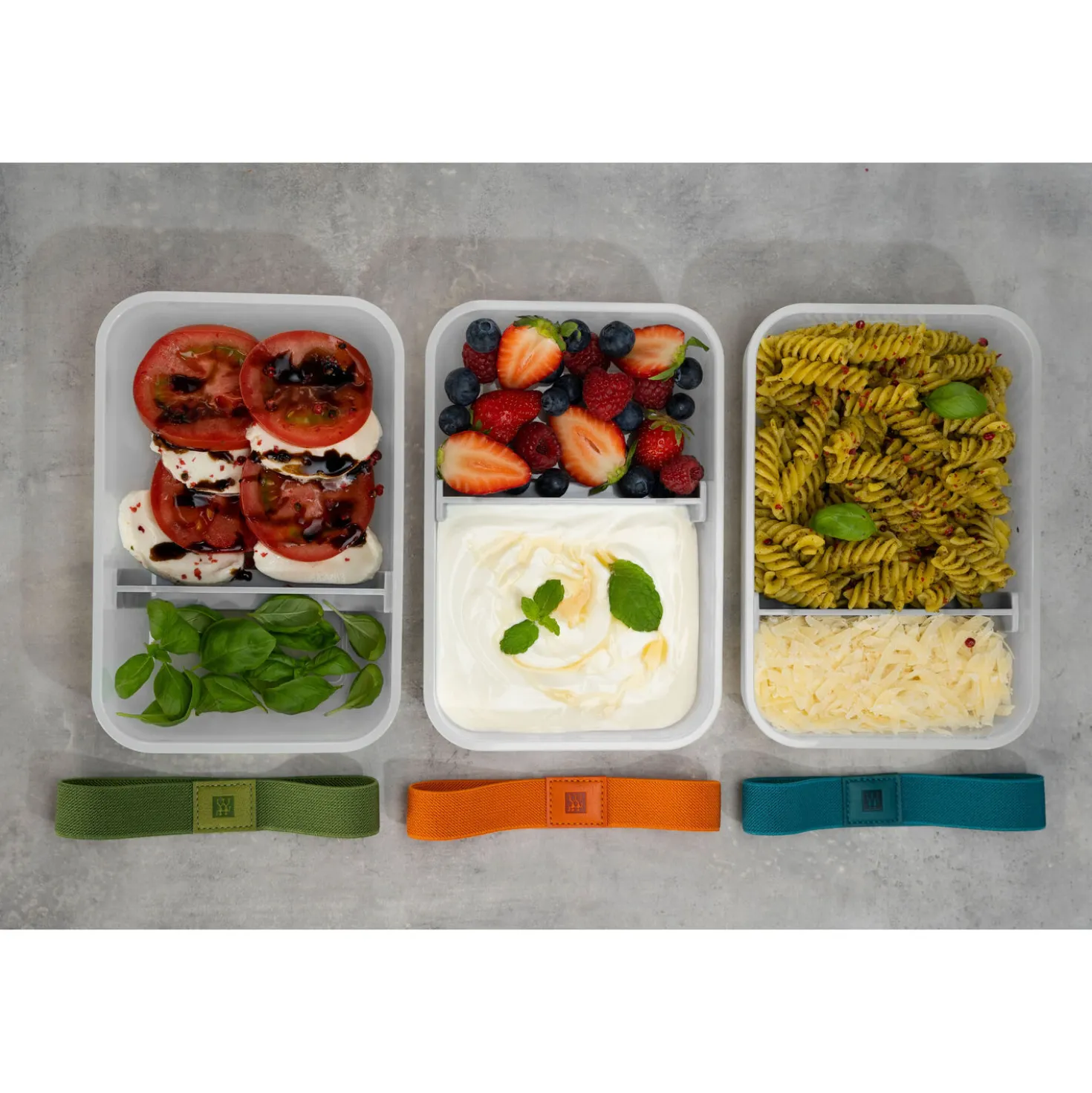 Set boîtes sous-vide & pompe, 7-pcs. /L flat, semi transparent-gris / blanc, Plastique
