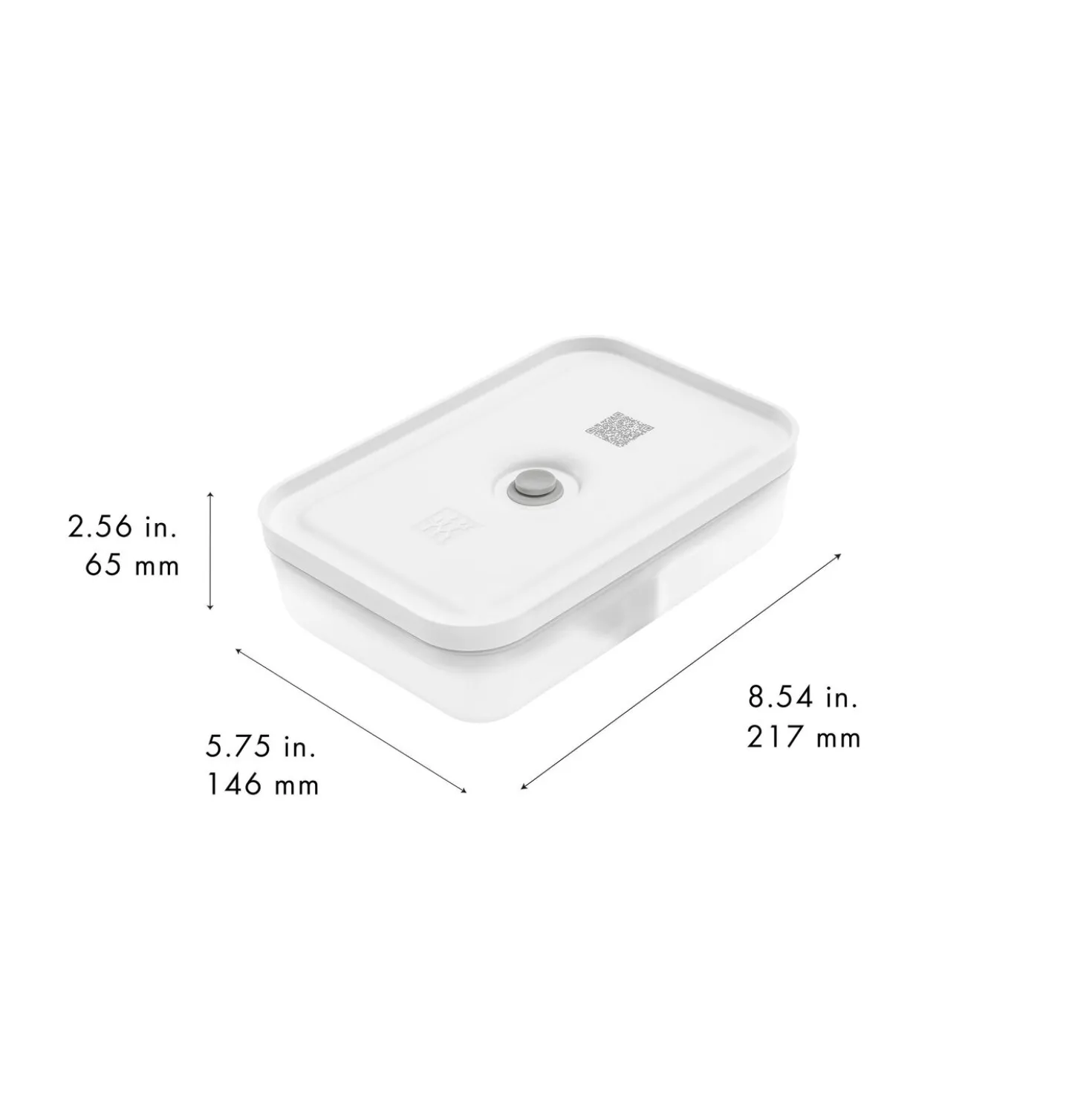 Set boîtes sous-vide & pompe, 7-pcs. /L flat, semi transparent-gris / blanc, Plastique