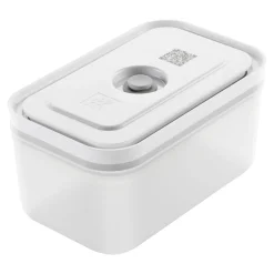 Set boîtes sous-vide & pompe, 6-pcs. /M, semi transparent-gris / blanc, Plastique