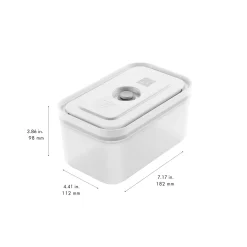 Set boîtes sous-vide & pompe, 6-pcs. /M, semi transparent-gris / blanc, Plastique