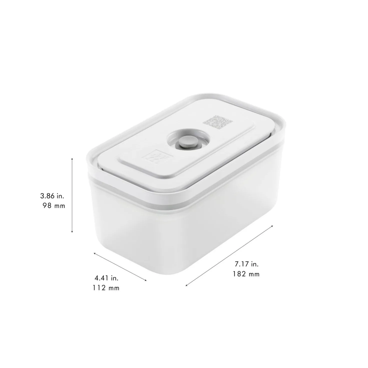 Set boîtes sous-vide & pompe, 6-pcs. /M, semi transparent-gris / blanc, Plastique