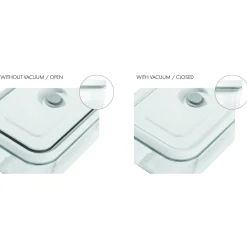 Set bo&icirc;tes sous-vide & pompe, 6-pcs. /M, gris / blanc, Verre / Plastique